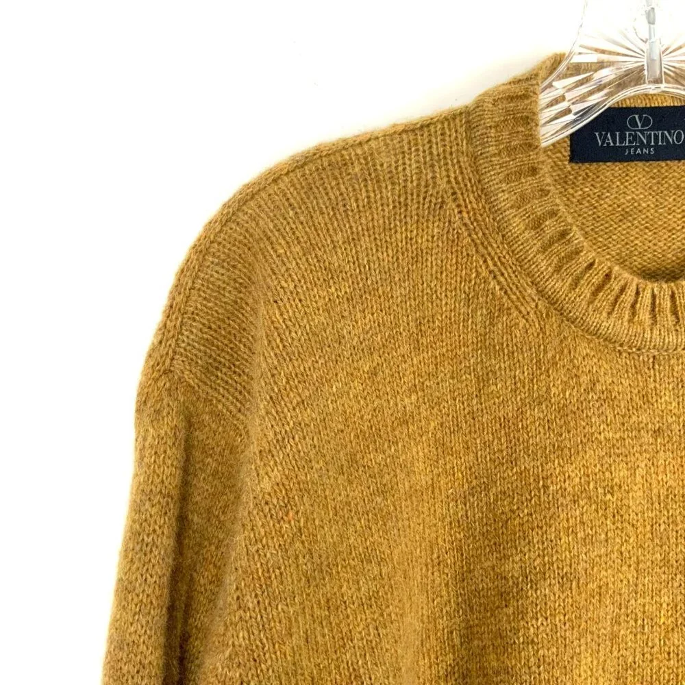 Valentino Jeans Vintage Virgin Wool Men's Knit Melange Crew Sweater Sz 52 (L-XL) - Picture 9 of 16
